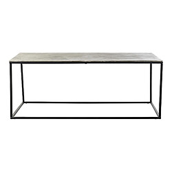 Pegane Table basse en aluminium et métal coloris gris / noir - longueur 111 x profondeur 61 x hauteur 46 cm