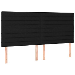 Avis vidaXL Tête de lit à LED Noir 200x5x118/128 cm Tissu