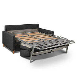 Avis Inside 75 Canapé convertible OGGETTO matelas 16 cm système express sommier lattes 160cm RENATONISI microfibre gris graphite