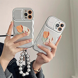 GUPBOO Étui pour iPhone13 chaîne de perles de coque de téléphone portable de personnalité de frottis de peinture simple pour femmes