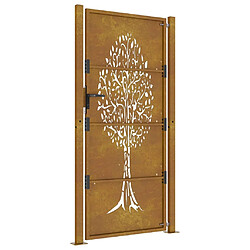 Acheter vidaXL Portail de jardin 105x180 cm acier corten conception de l'arbre