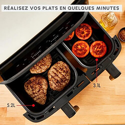 MOULINEX Friteuse sans huile + Grill 8,3L, 2 tiroirs, 8 programmes, Economie d'énergie, air fryer, Dual Easy Fry&Grill EZ905B20 pas cher