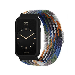 Bracelet en nylon élastique tressé pour votre Xiaomi Mi Band 7 Pro - Denim/noir