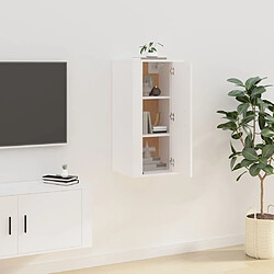 Acheter Maison Chic Meuble TV scandinave mural Banc TV suspendu pour salon - Blanc 40x34,5x80 cm -MN90736