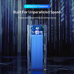 Universal Bleu 40Gbps M.2 NVMe Etui SSD 2 To transparent USB C Etui SSD avec câble 40Gbps C à C pour Mac | Etui HDD