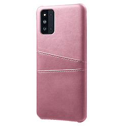 Coque en TPU + PU avec double porte-cartes or rose pour votre Samsung Galaxy F52 5G