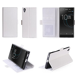 Sony Xperia XA1 Ultra : Housse Portefeuille luxe blanche Style Cuir avec stand - Etui blanc coque de protection Sony XA 1 Ultra 2017 6 pouces Dual SIM avec porte cartes - Accessoires pochette XEPTIO : Exceptional case !