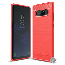 Htdmobiles Coque silicone gel carbone pour Samsung Galaxy Note 8 + film ecran - ROUGE