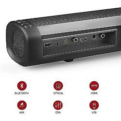 Universal Barbaire de son YH-120W pour les téléviseurs, haut-parleur de son surround 2,1 canaux Bluetooth 5.0 avec subwoofer stéréo (noir)