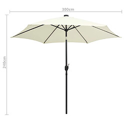 Helloshop26 Parasol avec led et mât en aluminium 300 cm blanc sable 02_0008083 pas cher