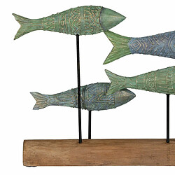 Avis BigBuy Home Figurine Décorative Vert Naturel Poissons 56 x 7 x 31 cm