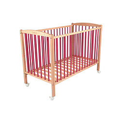 Combelle Lit Arthur 70x140 avec roulettes Hybride Fuschia