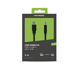 Metronic Câble USB A mâle/B mâle USB 3.0 - 5 m - noir