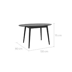 Rendez Vous Deco Table ovale Eddy en bois noir 130 cm