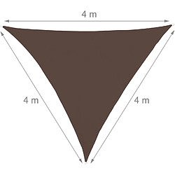 Helloshop26 Voile d'ombrage triangle 4 x 4 x 4 m brun 13_0002939_2