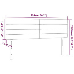 vidaXL Tête de lit à LED Noir 144x5x78/88 cm Velours pas cher