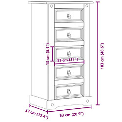 vidaXL Table de chevet Corona 53x39x103 cm bois de pin massif pas cher