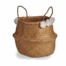 Gift Decor Panier décoratif Pompons Blanc Naturel Joncs 8 L 32 x 30 x 32 cm (8 Unités)