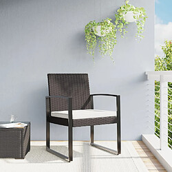 vidaXL Chaises à manger de jardin lot de 2 marron rotin PP