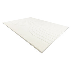 Avis RUGSX Tapis lavable CURVY blanc 11 Arches, structurel, gaufré, peluche 60x100 cm