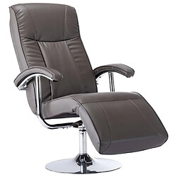 Maison Chic Fauteuil relax,Chaise pour salon TV Gris Similicuir -MN71690