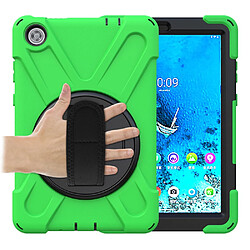 Coque en TPU + Silicone avec béquille pivotante à 360° et fente pour stylo vert pour votre Lenovo Tab M8 8 TB-8505F/8505X 2019