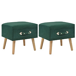 vidaXL Tables de chevet 2 pcs Vert 40x35x40 cm Velours