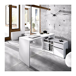 Avis Bureau dangle reversible 1 tiroir + 1 porte - Blanc - L 139 x P 92 x H 75 cm - ROX