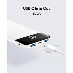 Avis SANAG Power Bank 10400 Mah, Chargeur Portable Usb C Avec Led Numérique Affichage Batterie Externe Portable Avec 2 Entrées Et 3 Sorties 5 V/3 A Pour Huawei Xiaomi Smartphone