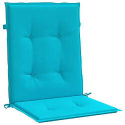 Acheter vidaXL Coussins de chaise à dossier bas lot de 6 turquoise tissu