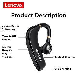 Acheter Universal Casque sans fil Lenovo HX106 casque d'oreille business casque monoauriculaire bluetooth 5.0 casque de capacité avec casque mica