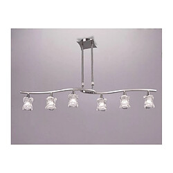 Luminaire Center Suspension Rosa Del Desierto télescopique Line 6 Ampoules G9, nickel satiné