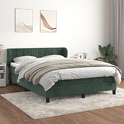 vidaXL Sommier à lattes de lit et matelas Vert foncé 140x190cm Velours