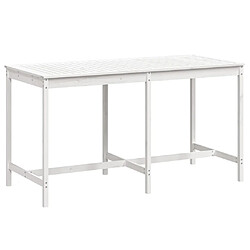 vidaXL Table de jardin blanc 203,5x90x110 cm bois massif de pin