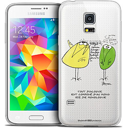 Caseink Coque Housse Etui Samsung Galaxy S5 [Crystal HD Collection Les Shadoks ? Design Le Dialogue - Rigide - Ultra Fin - Imprimé en France]