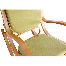 Acheter Mendler Fauteuil à bascule M41, fauteuil TV, bois massif ~ aspect chêne, tissu/textile vert