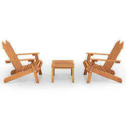 Maison Chic Ensemble de salon de jardin Adirondack 3 pcs - Ensemble table et chaises d'extérieur - Salon/Mobilier de jardin classique bois acacia solide -MN34056