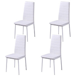 vidaXL Ensemble de salle à manger 5 pcs Cuir synthétique Noir et blanc pas cher