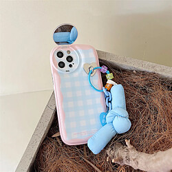 GUPBOO Étui pour iPhone13ProMax Plaid Mirror Love Creative Mobile Phone Case Antichoc Simple Silicone