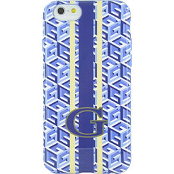 Guess Maroquinerie Coque semi-rigide Guess imprimé cubique bleu et blanc pour iPhone 6 et iPhone 6S