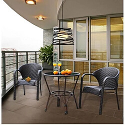 Stoex Lustre Suspension Industrielle Cage Fer forme Ressort 30CM Luminaire pour Décor Restaurant Salle Chambre Noir