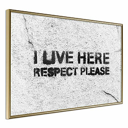 Paris Prix Affiche Murale Encadrée Respect 30 x 20 cm Or