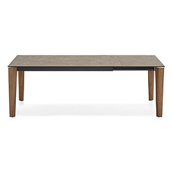 Avis Inside 75 Table extensible 12 couverts BAND 280 cm pieds noyer plateau céramique nougat