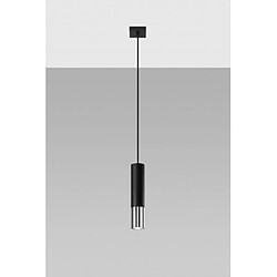 Luminaire Center Suspension design Loopez Acier Chrom,noir 1 ampoule 100cm