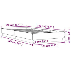 Vidaxl Cadre de lit blanc 100x200 cm bois d'ingénierie pas cher