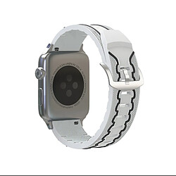 Acheter Wewoo Bracelet blanc pour Apple Watch Series 3 & 2 & 1 en silicone de mode d'électrocardiogramme 38mm