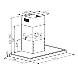 Avis Hotte décorative murale 90cm 65db 504m3/h inox/verre noir - rhp90tx - ROSIERES