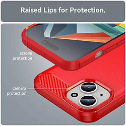 Avis Htdmobiles Coque pour Apple iPhone 15 - housse etui silicone gel carbone + film ecran - ROUGE