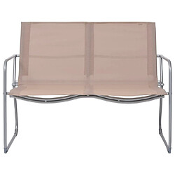 Maison Chic Salon de jardin 4 pcs - Table et chaises d'extérieur - Mobilier/Meubles de jardin Moderne Tissu et acier Taupe -MN72351