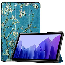 Htdmobiles Housse etui pochette simili cuir avec coque intérieure rigide pour Samsung Galaxy Tab A7 T500 / T505 (10,4 pouces) - FLEURS